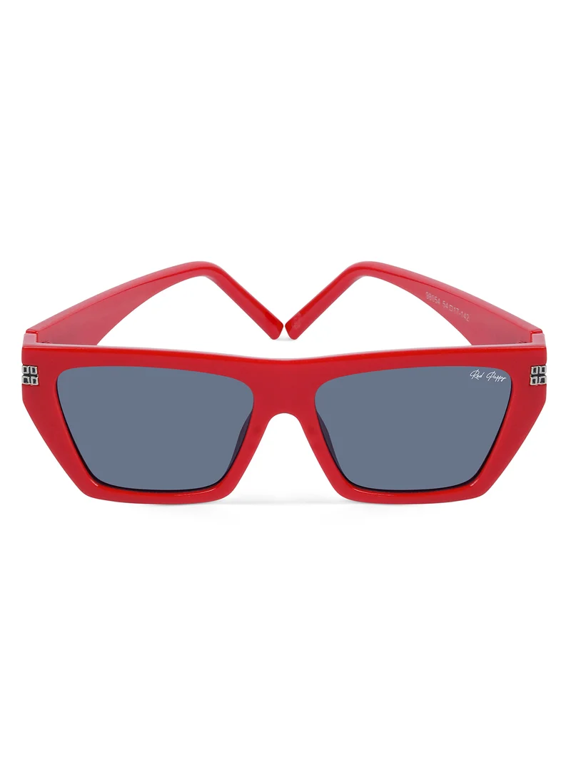 Woggles Red Pappy Velsun Black Rectangle Sunglasses