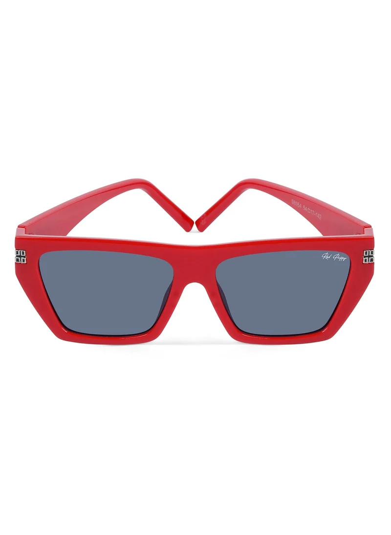 Woggles Red Pappy Velsun Black Rectangle Sunglasses
