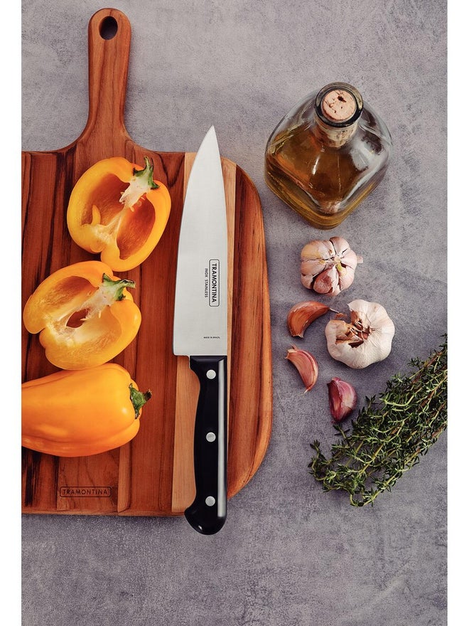 TRAMONTINA Ultracorte 7 Inches Chef Knife with Stainless Steel Blade and Black Polypropylene Handle - Image 2