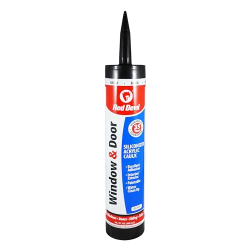 Red Devil 084660 Window & Door Siliconized Acrylic Caulk, Black, 10.1 oz, Pack of 1 - Image 1