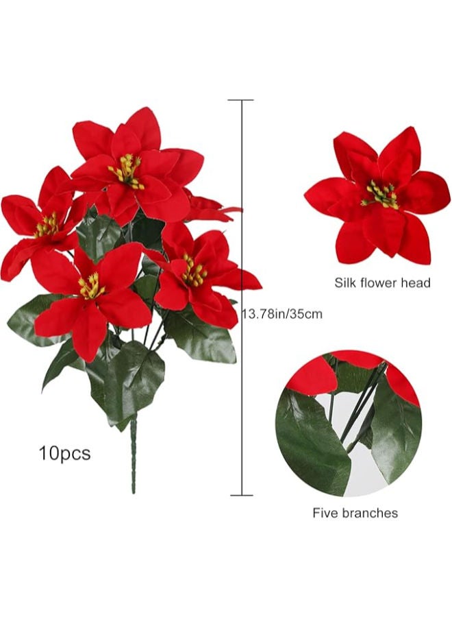 10 pieces - Christmas Flowers - Image 3