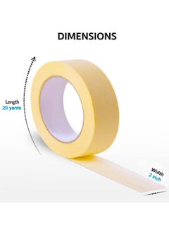 MARKQ Automotive Masking Tape 2 inch x 20 yards Refinish Auto Body Paint Tape for Cars Vehicles Auto Paint Supplies [1 Rolls]  - Image 2