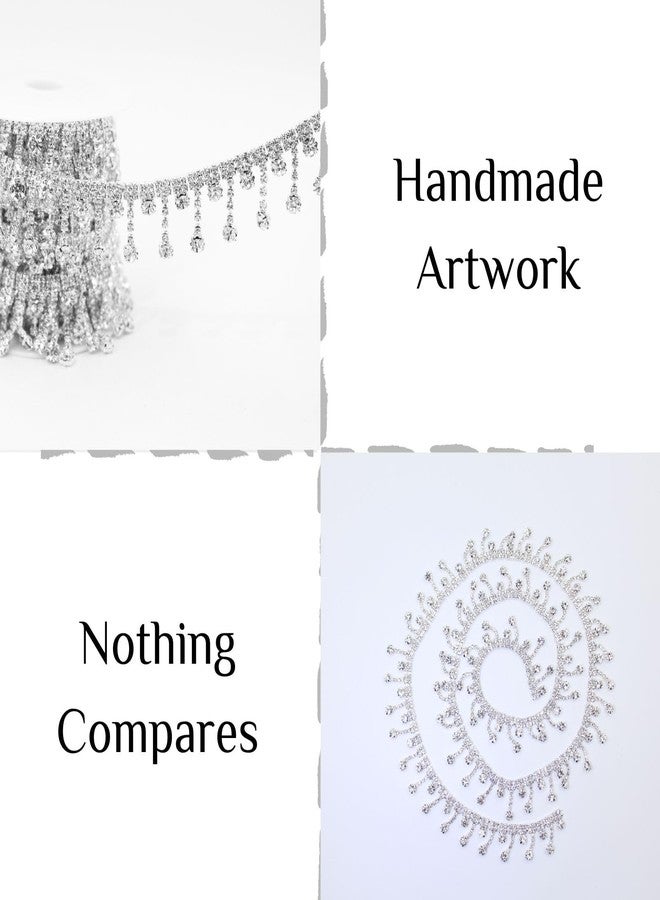 PEARLY JUN 1 Yard Rhinestone Trim Rhinestone Ribbon Crystal Rhinestone DIY Wedding Dress, Decoration Clothes Bags Shoes. (ML004-silver) - Image 5