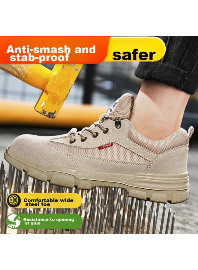 JUNBU Men'S Steel Toe Safety Shoes Anti-Smashing Anti-Piercing Anti-Slip Wear-Resistant Lightweight Safety Work Site Shoes 2055 Size 43 - Image 4