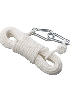 Clothesline, 15M Long Cotton Clothesline Rope Laundry Line Rope Craft Drying Rope Adjustable for Camping Travel & Home Use DIY Rope as Candle Replacement Wick Laundry Line Dryer Rope (White)