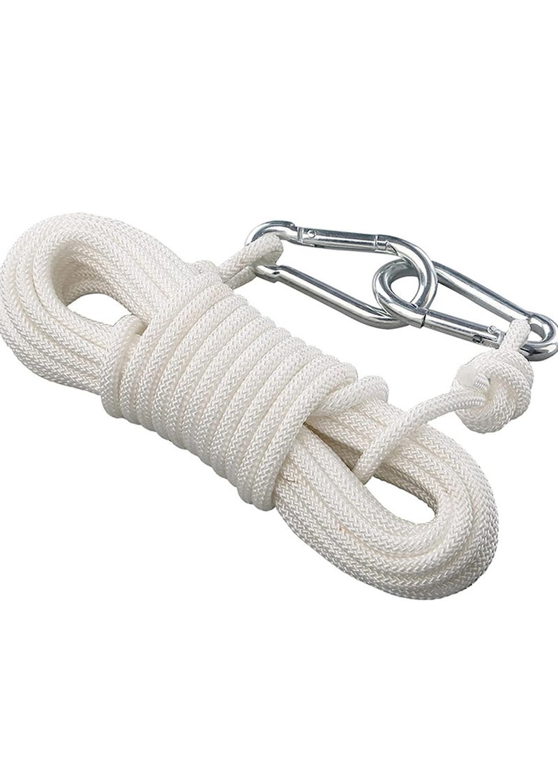 SYOSI - Clothesline, 15M Long Cotton Clothesline Rope Laundry Line Rope Craft Drying Rope Adjustable for Camping Travel & Home Use DIY Rope as Candle Replacement Wick Laundry Line Dryer Rope (White) - Image 1