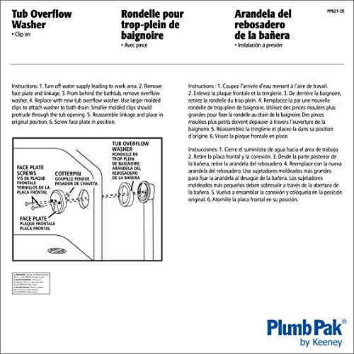 Plumb Pak مشبك غسالة مطاطي للنفايات والتدفق الزائد - Image 2