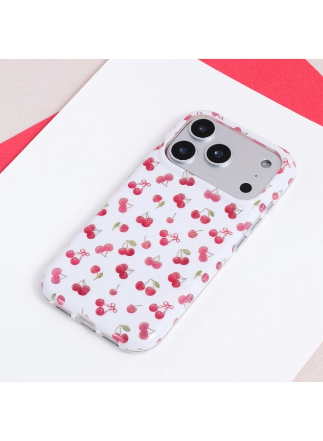 كفر iPhone 17 Pro، كفر هاتف بتصميم كرز لامع هولوغرافي مع غطاء خلفي واقٍ، كفر خفيف مقاوم للصدمات مع حافة مرتفعة لحماية الكاميرا لهاتف Apple iPhone 17 Pro - Image 1