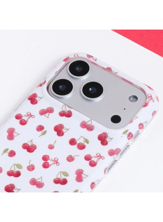 كفر iPhone 17 Pro، كفر هاتف بتصميم كرز لامع هولوغرافي مع غطاء خلفي واقٍ، كفر خفيف مقاوم للصدمات مع حافة مرتفعة لحماية الكاميرا لهاتف Apple iPhone 17 Pro - Image 2