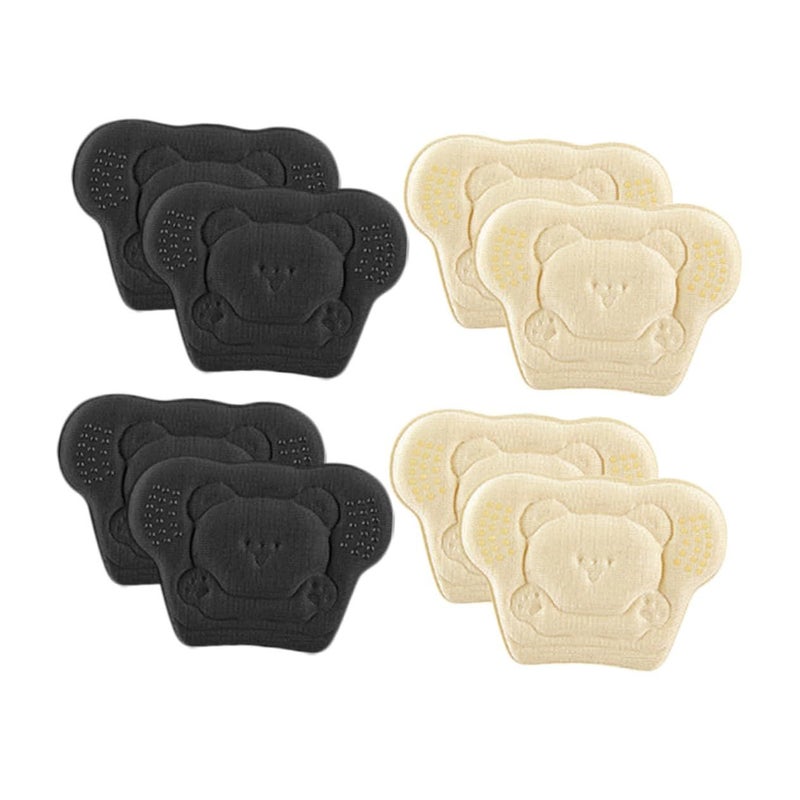 Tofficu Cartoon Bear Heel Pads 4 Pairs for Men Women Blister Prevention Black - Image 2
