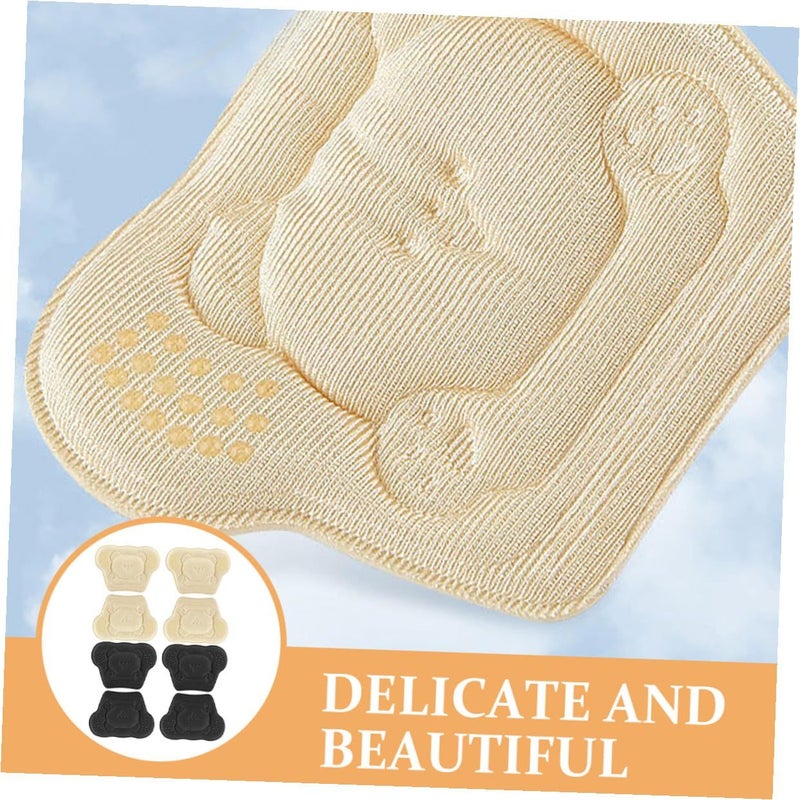 Tofficu Cartoon Bear Heel Pads 4 Pairs for Men Women Blister Prevention Black - Image 5