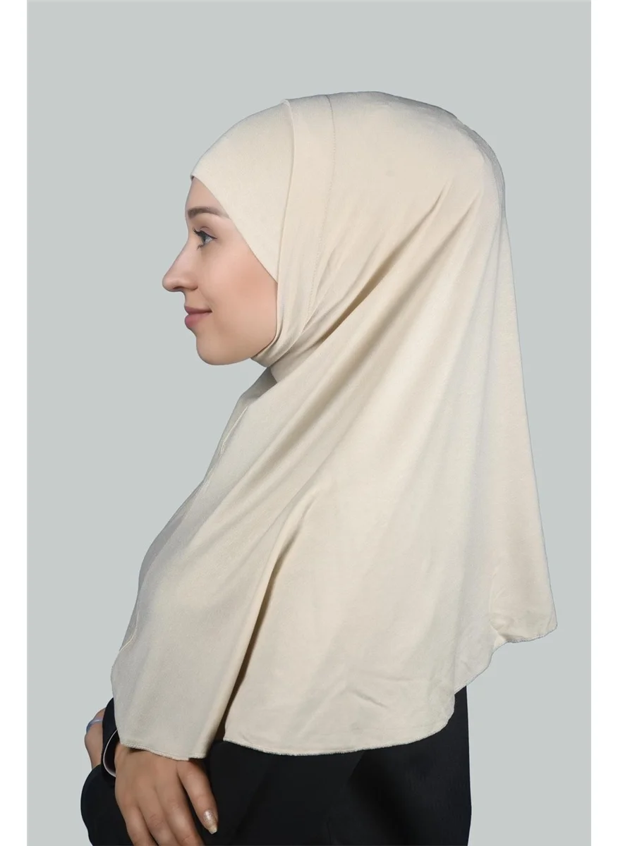 Altobeh Double Set Practical Scarf Ready-made Turban and Hijab Hijab Bonnet (Xl) - Cream