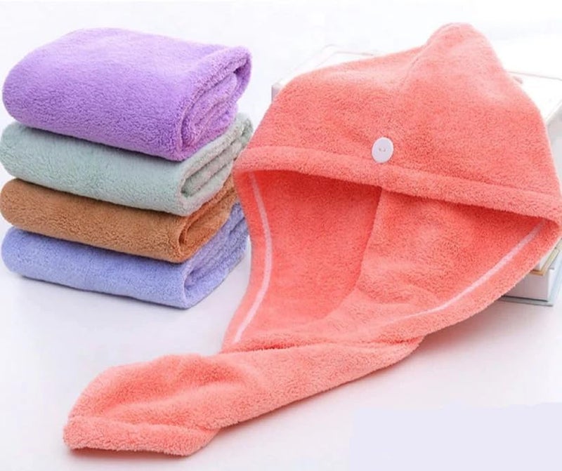 NGEL Hair Towel wrap for Women Quick Drying || Microfiber Towel for Hair with Elastic Loop || Super Absorbent Head Towels Wrap for Ladies Hair Turban (Multicolor) (Pack of 1) - Image 2