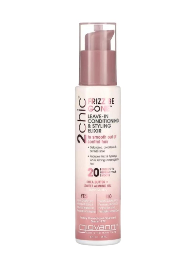 Giovanni 2Chic Frizz Be Gone Leave-In Conditioning & Styling Elixir, Infused With Shea Butter & Sweet Almond Oil Clear 118ml - Image 1