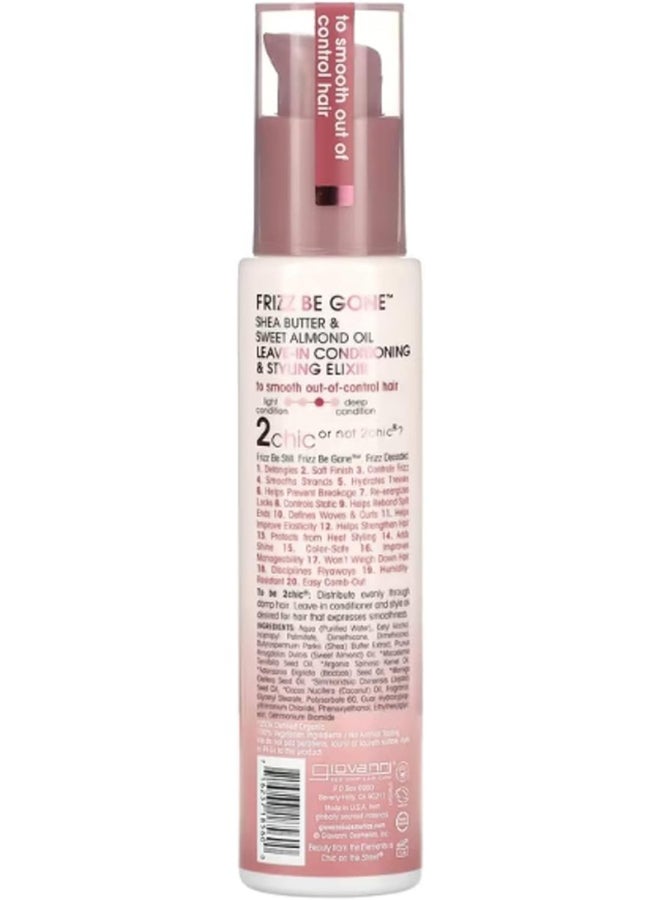 Giovanni 2Chic Frizz Be Gone Leave-In Conditioning & Styling Elixir, Infused With Shea Butter & Sweet Almond Oil Clear 118ml - Image 2