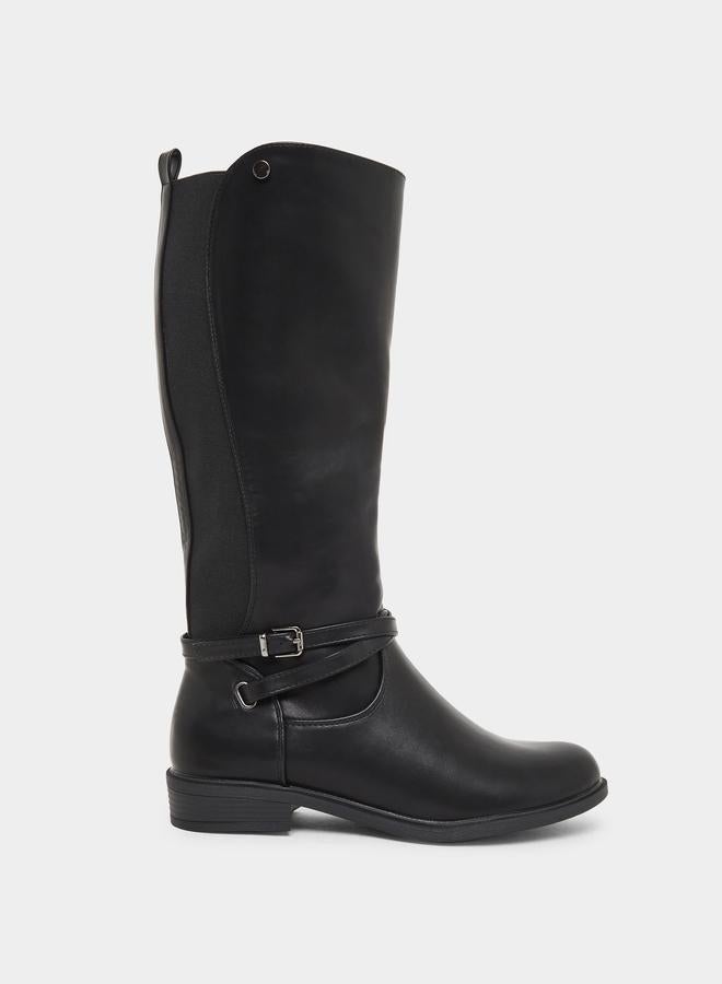 Styli Black Knee-High Boots - Image 1
