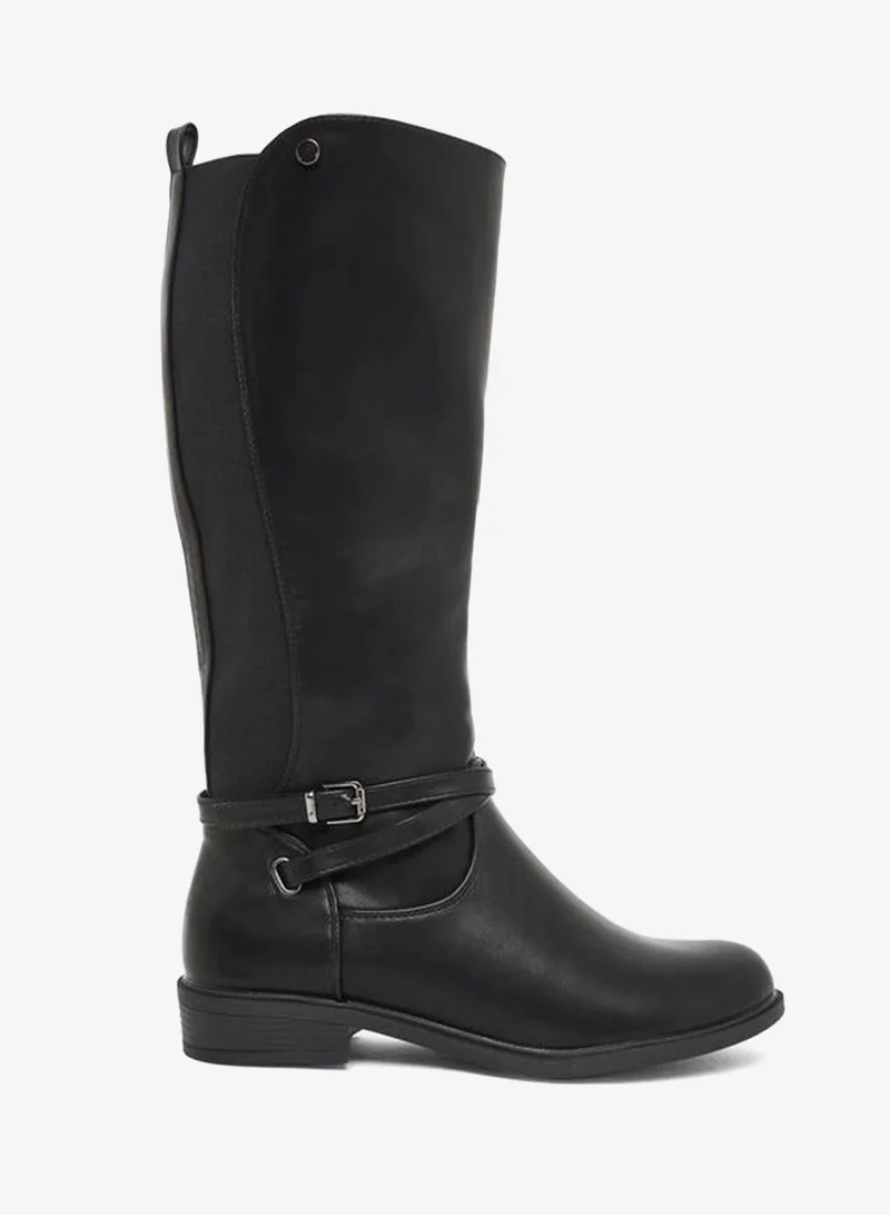 Styli Black Knee-High Boots