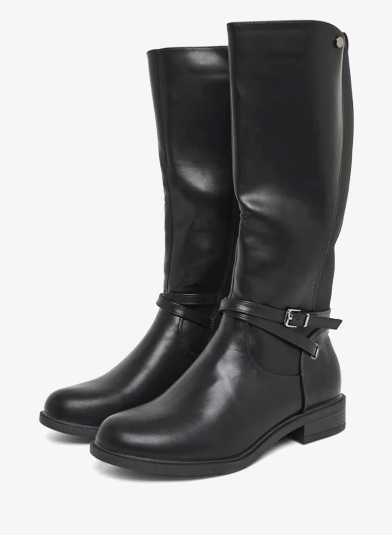 Styli Black Knee-High Boots