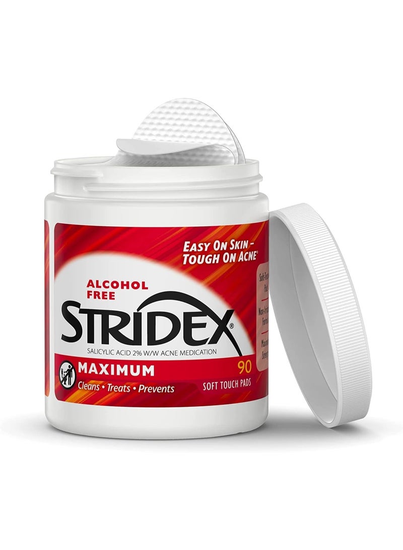 Stridex, Single-Step Acne Control, Maximum, Alcohol Free, 90 Soft Touch Pads - Image 2