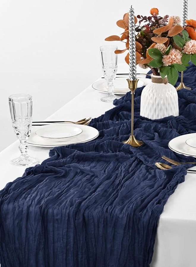 Cheesecloth Table Runner 35x118 inch Boho Gauze Table Runner Cheese Cloth Table Runner Rustic Runner for Wedding Baby Bridal Shower Birthday Party Decorations - Image 1