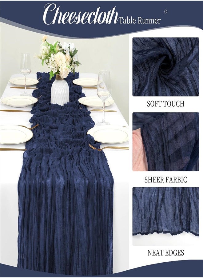 Generic Cheesecloth Table Runner 35x118 inch Boho Gauze Table Runner Cheese Cloth Table Runner Rustic Runner for Wedding Baby Bridal Shower Birthday Party Decorations  - Image 2