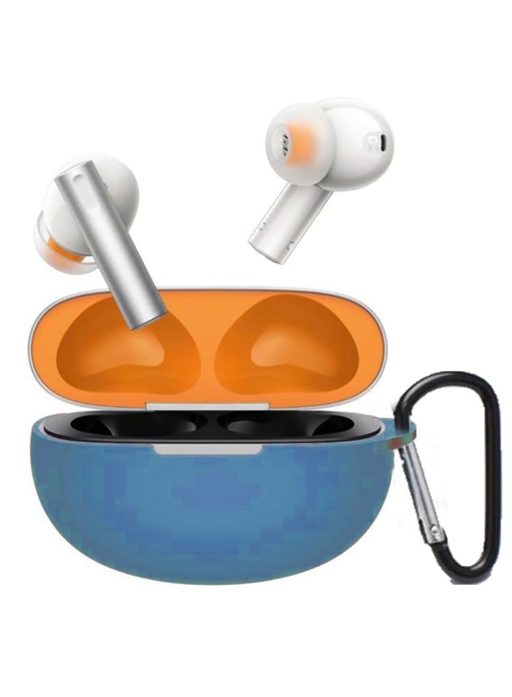 غطاء حماية سيليكون لسماعات Realme Buds Air6 Pro مع غطاء سلسلة مفاتيح (أزرق) - Image 1