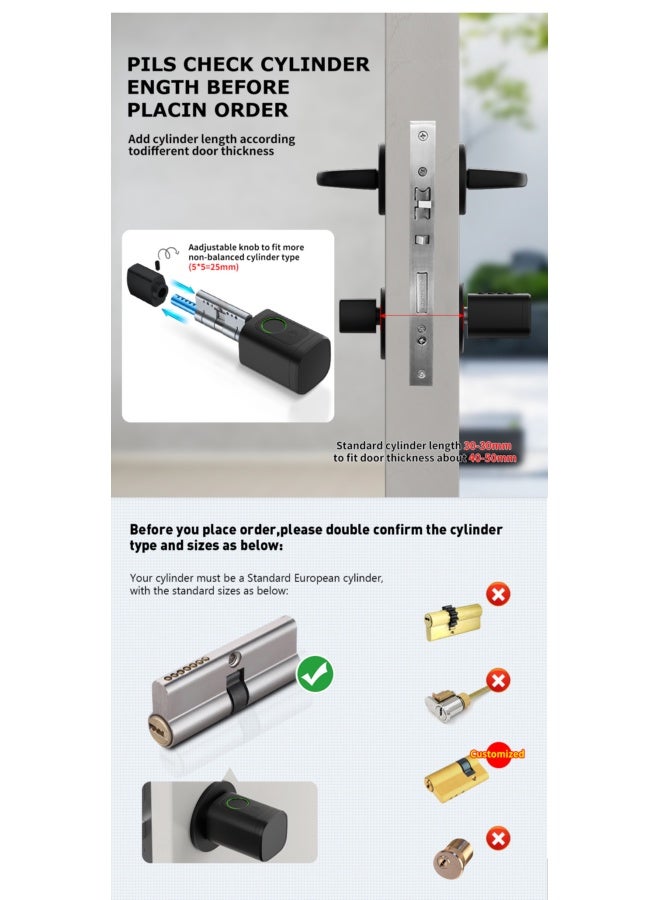 تويا Bluetooth fingerprint password lock smart adjustable door lock - Image 5