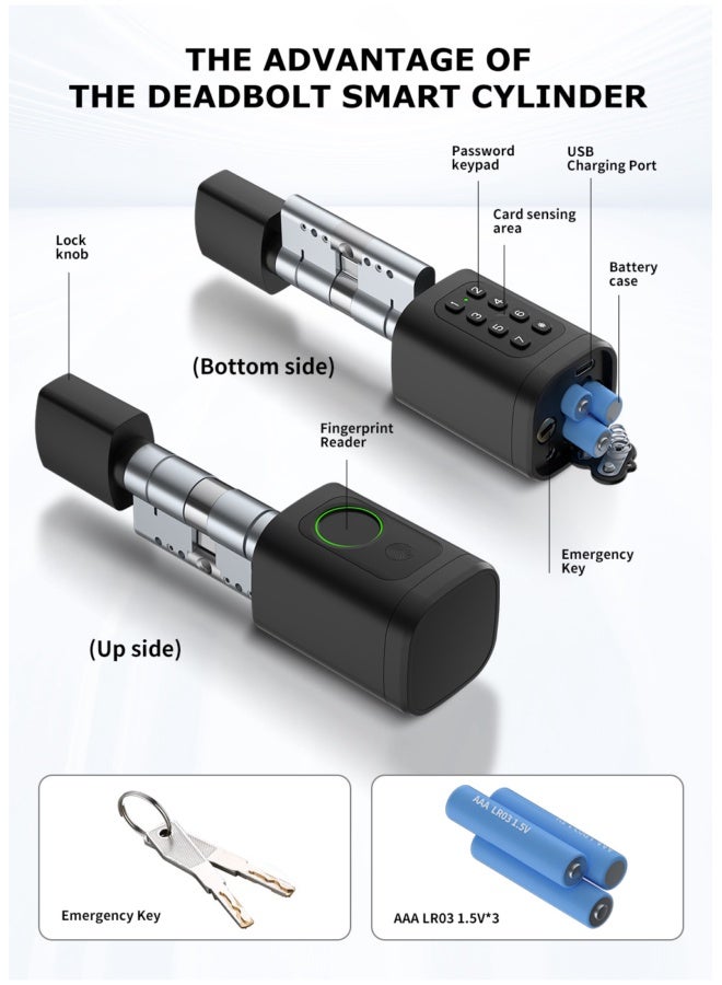 تويا Bluetooth fingerprint password lock smart adjustable door lock - Image 4