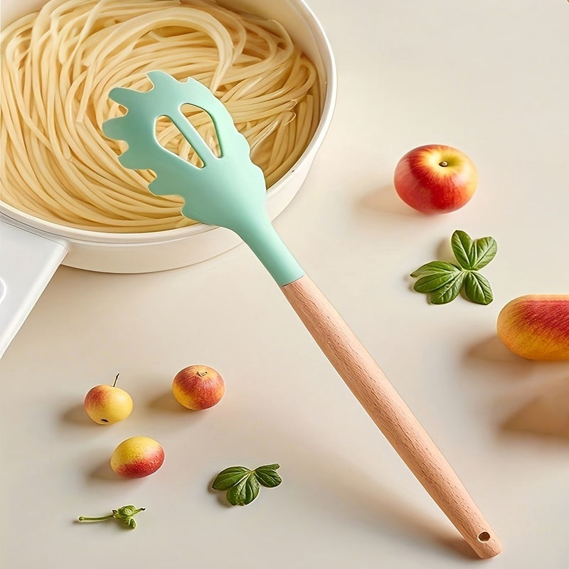 Pink-2pcs Pasta Spoon Set Non-Stick Pan Safe Multi-Functional Strainer For Noodles Dumplings Eggs Serving And Draining - Image 5