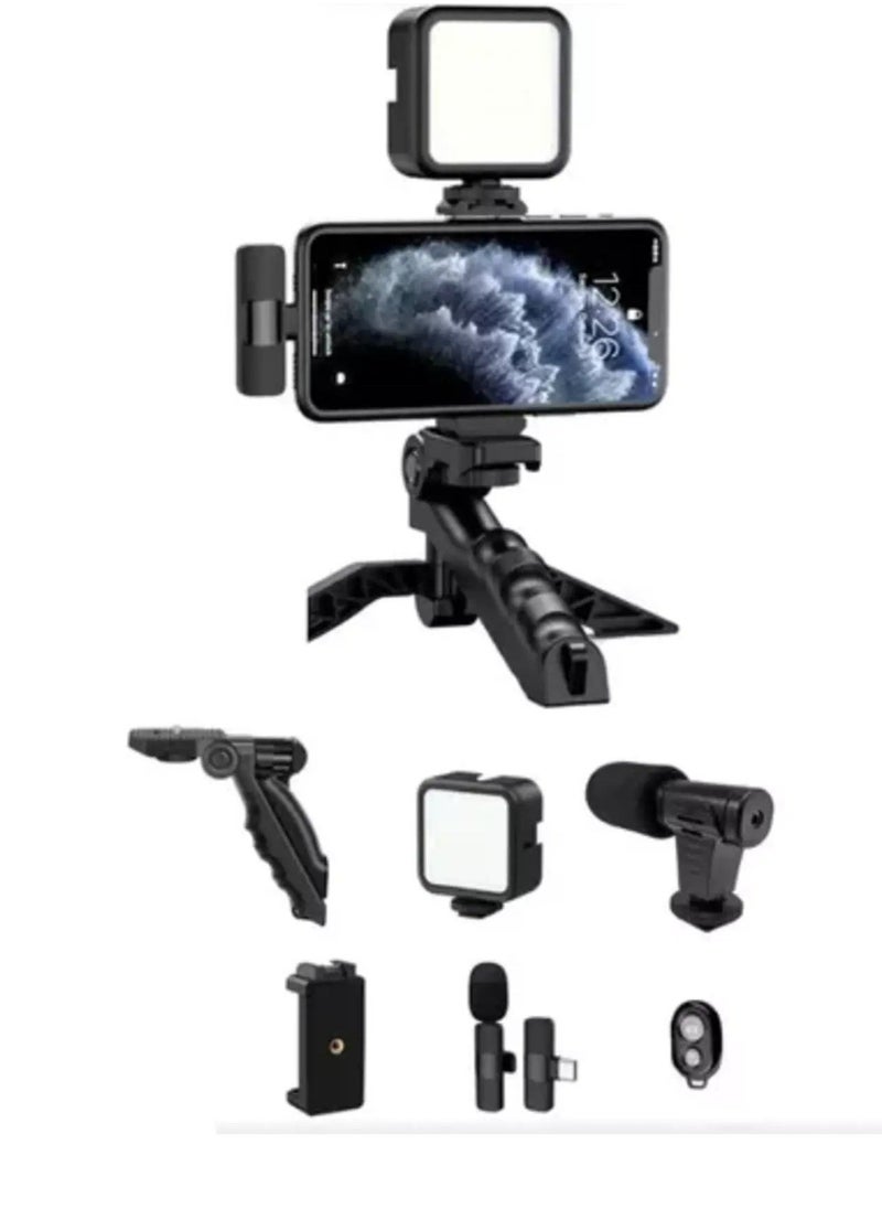 ELTRAZONE - ELTRAZONE Smartphone Vlogging Kit – Tripod, Fill Light, Microphone, Phone Clip, & Remote for iPhone & Android – Complete Vlogging Setup - Image 1