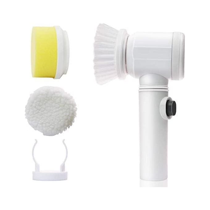 5-in-1 Electric Magic Cleaning Brush (USB Rechargeable) – Tile Cleaning Tool with 3 Heads – Rotating Scrubber - Image 1