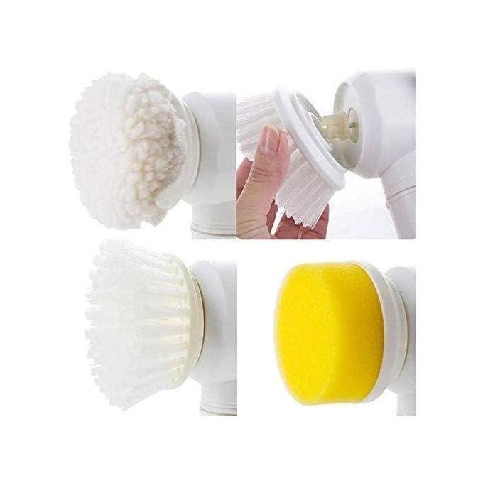 5-in-1 Electric Magic Cleaning Brush (USB Rechargeable) – Tile Cleaning Tool with 3 Heads – Rotating Scrubber - Image 4