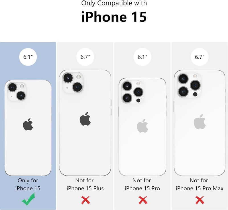 حافظة مغناطيسية من لهاتف iPhone 15، بتصميم نقاط متناثرة جميل، مناسبة للفتيات والنساء، تتوافق مع خاصية Magsafe، غطاء واقي صلب من البلاستيك الخالي من الرصاص (PC) مع طبقة ناعمة من TPU، لهاتف iPhone 15 – اللون الأزرق البحري. - Image 2
