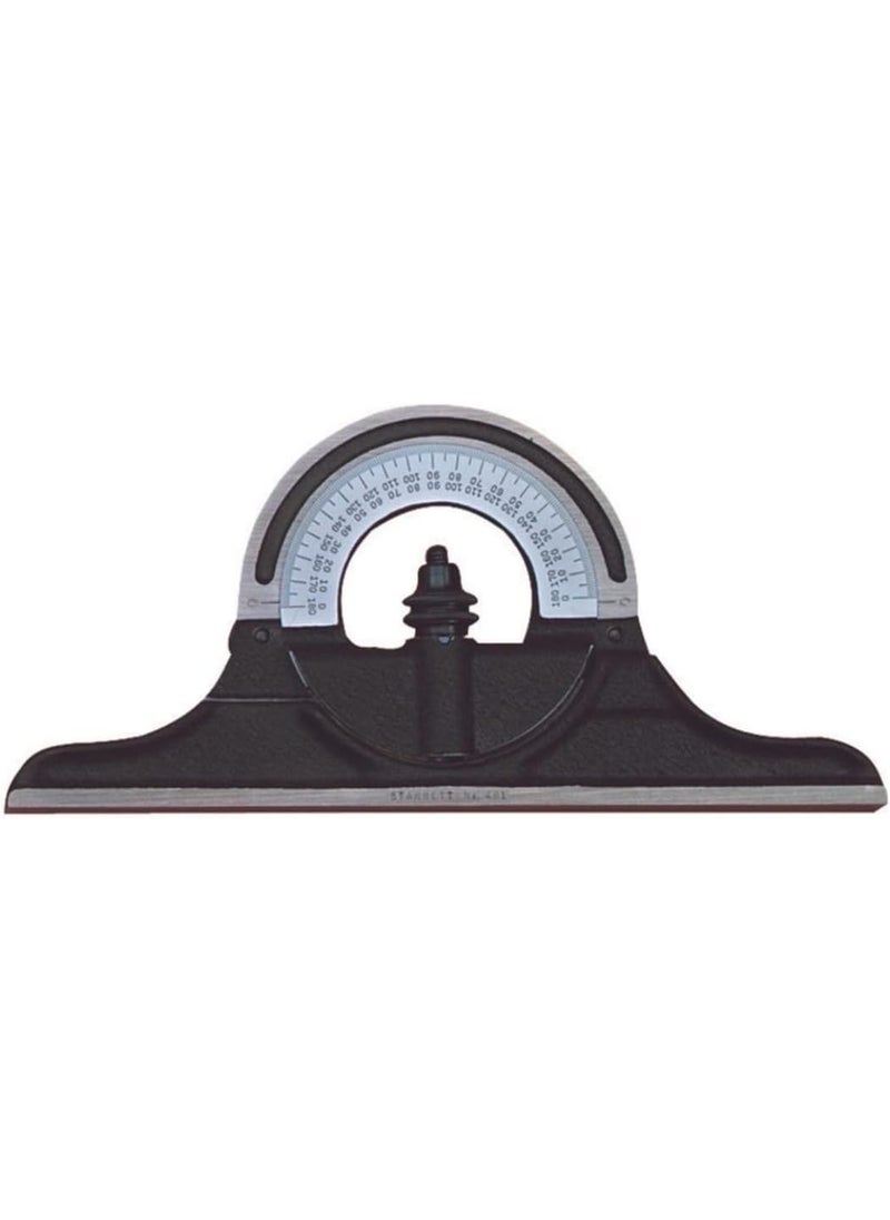 Starrett Starrett Protractor Head for Combination Squares Combination Sets and Bevel Protractors  Reversible Head Black Wrinkle FinishChrome on Turret  CPR1224W  - Image 1