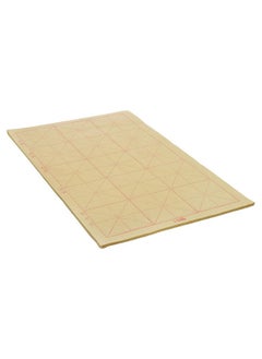 Maobian Xuan Paper 70 Sheets Rice Paper With 3 Grid For Calligraphy Practice Painting Drawing Half Raw Ripe Xuan 15X9(Light Yellow)