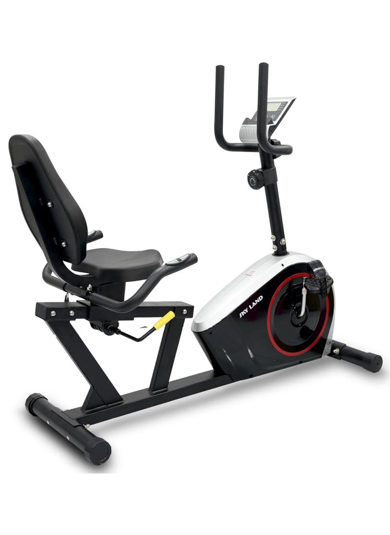 Sky Land Magnetic Recumbent Exercise Bike | 8-Level Magnetic Resistance | LED Display | FitShow App | Quiet & Smooth Cycling | 5Kg 2-Way Flywheel | Adjustable Seat | Home Gym Fitness Equipment EM-1571  - Image 1