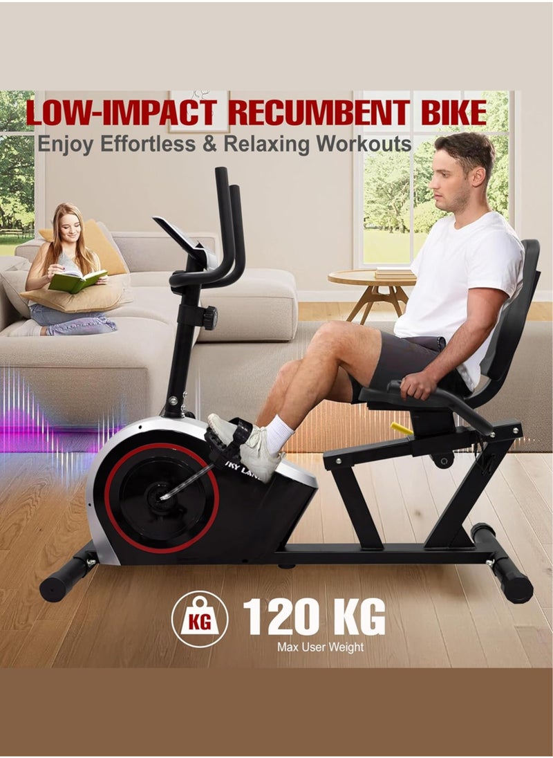 Sky Land Magnetic Recumbent Exercise Bike | 8-Level Magnetic Resistance | LED Display | FitShow App | Quiet & Smooth Cycling | 5Kg 2-Way Flywheel | Adjustable Seat | Home Gym Fitness Equipment EM-1571  - Image 2