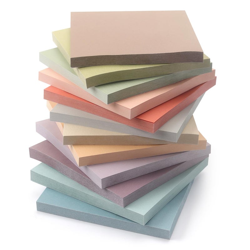 OSBOO Sticky Notes 3x3 Inch, 12 Pack, 12 Assorted Vintage Color Self-Stick Notes Pads, 50 Sheets/Pad, Perfect for Office, School, and Home Organization - Image 1