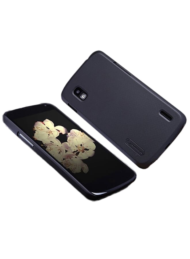 Nillkin Lg Google Nexus 4 E960 Frosted Hard Shield Phone Case Cover With Screen Protector Black