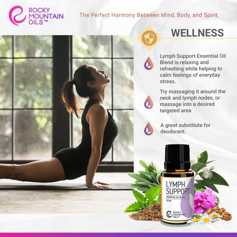Rocky Mountain Oils Lymph Support Essential Oil Blend with 100% Pure and Natural Essential Oils - Lymphatic Oil, Massage Oil for Massage Therapy - 15ml - Image 4