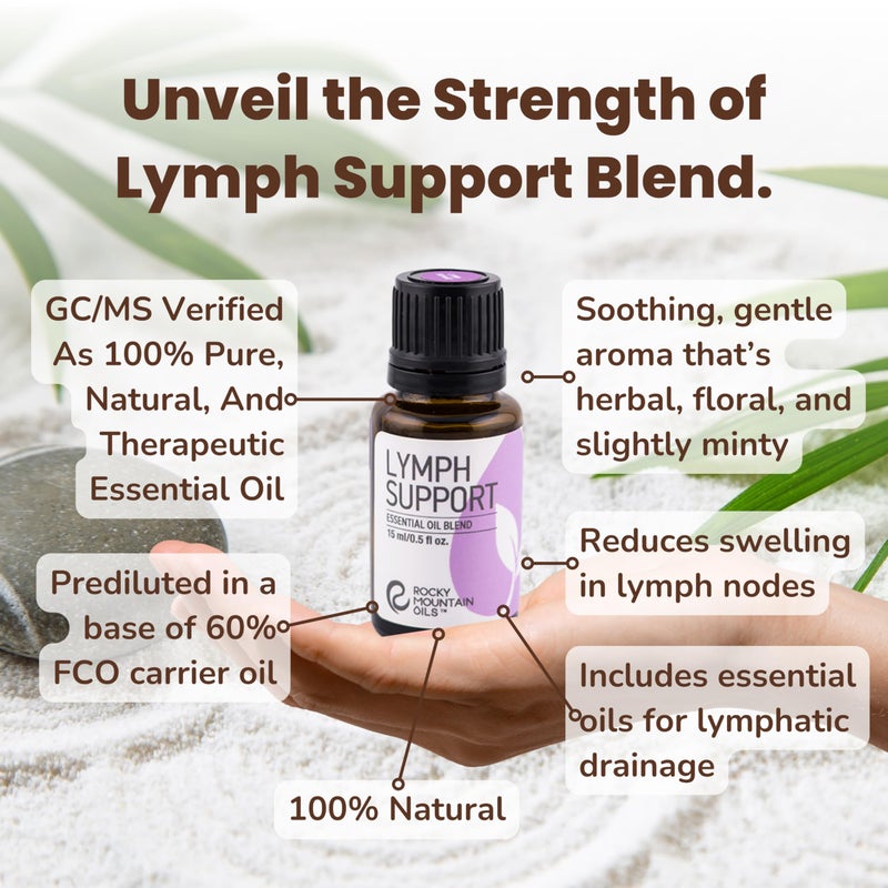 Rocky Mountain Oils Lymph Support Essential Oil Blend with 100% Pure and Natural Essential Oils - Lymphatic Oil, Massage Oil for Massage Therapy - 15ml - Image 3