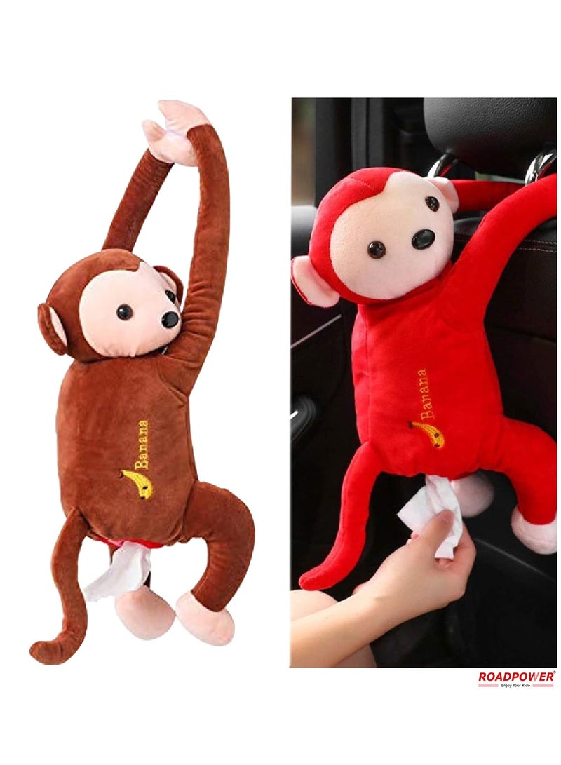 RoadPower Car Tissue Box Cute Cartoon Soft Plush Napkin Tissue Paper Holder Portable Paper Package Case Car Seat Tissue Box Car Styling Accessories 2 Pack  - Image 5