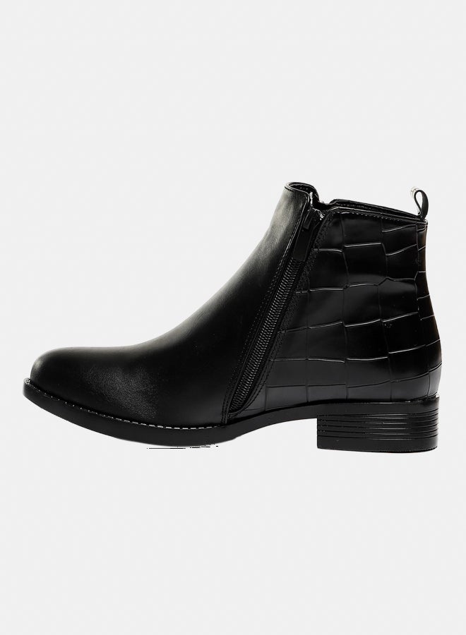 XO Style Leather Ankle Boot - 1215 Black - Image 4