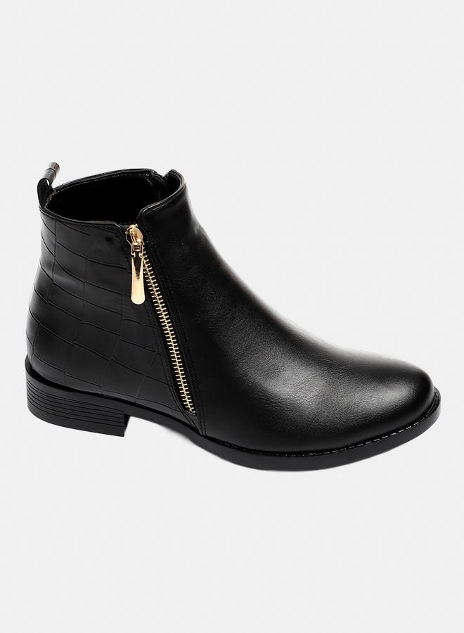 XO Style Leather Ankle Boot - 1215 Black - Image 1