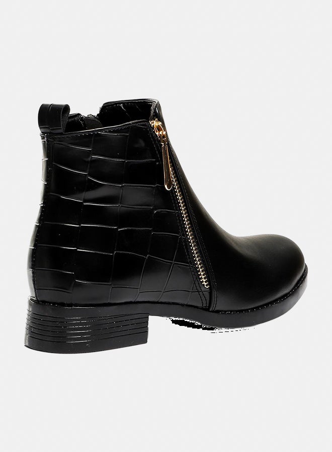 XO Style Leather Ankle Boot - 1215 Black - Image 3