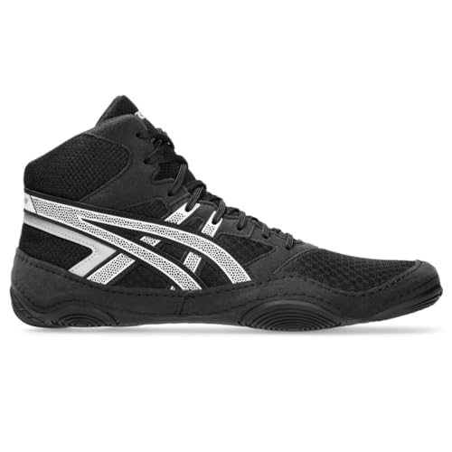 asics أحذية المصارعة ASICS للرجال Snapdown 4، 9.5، أسود/أبيض - Image 1