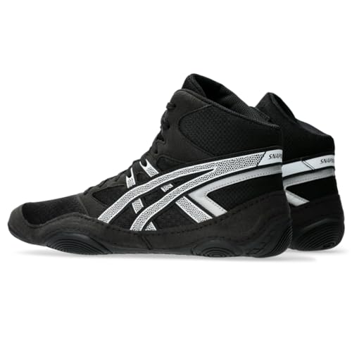 asics أحذية المصارعة ASICS للرجال Snapdown 4، 9.5، أسود/أبيض - Image 3