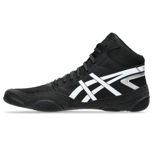 asics أحذية المصارعة ASICS للرجال Snapdown 4، 9.5، أسود/أبيض - Image 4