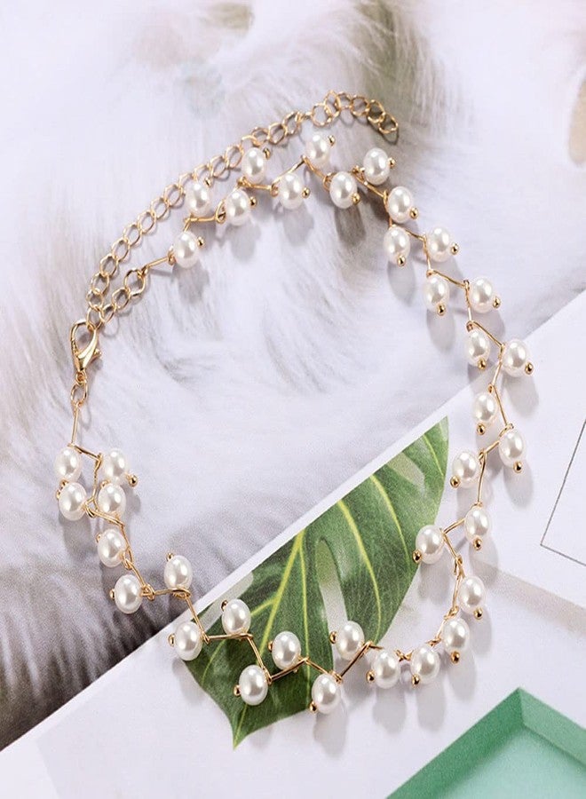 Asphire Bohemian Vintage Pearl Choker Necklace Dipped Satellite Beaded Wave Necklace Boho Collar Necklace Prom Party Festival Accessories for Women (Style 1) - Image 5