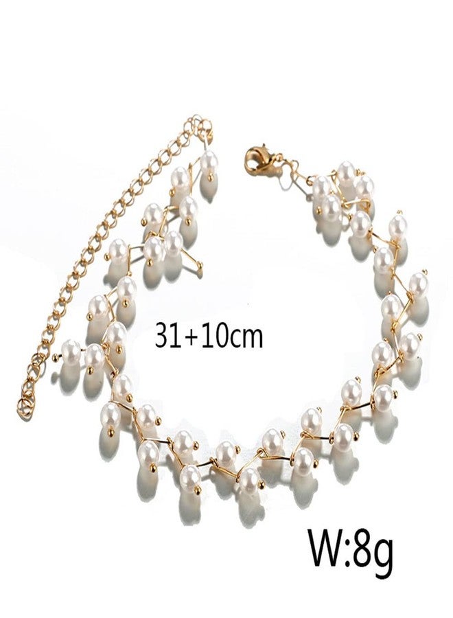 Asphire Bohemian Vintage Pearl Choker Necklace Dipped Satellite Beaded Wave Necklace Boho Collar Necklace Prom Party Festival Accessories for Women (Style 1) - Image 3